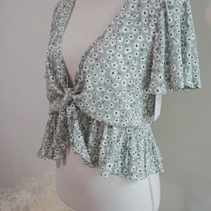 Sage color tie top